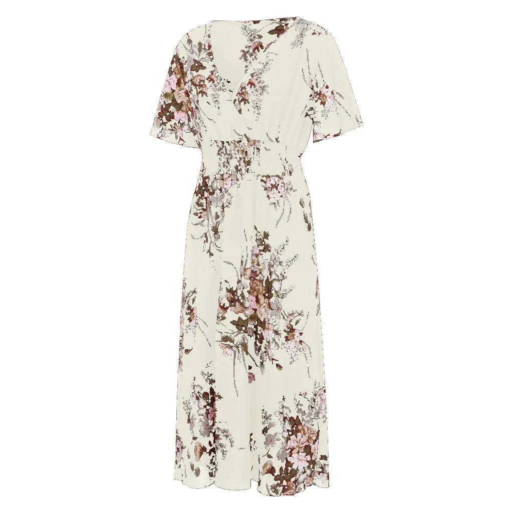 Plus-Size Floral Chiffon Dress