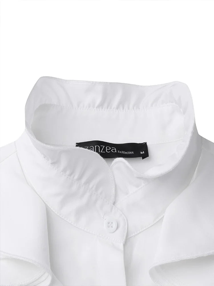KELLY | Women's asymmetrical blouse with button closure