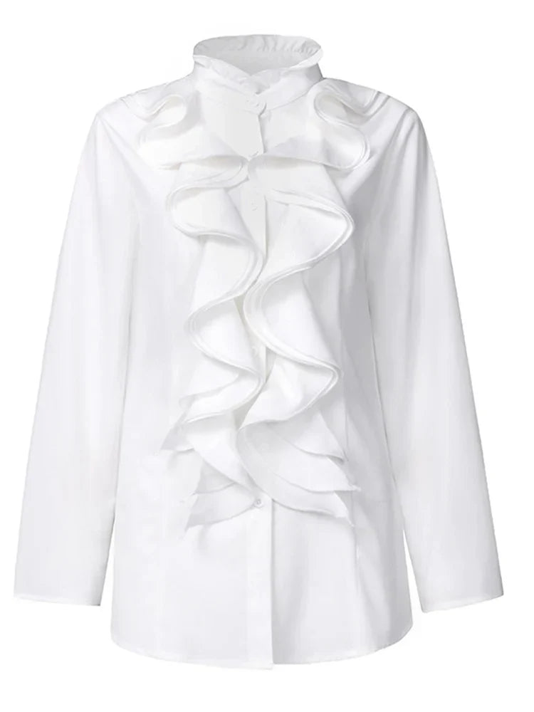 KELLY | Women's asymmetrical blouse with button closure