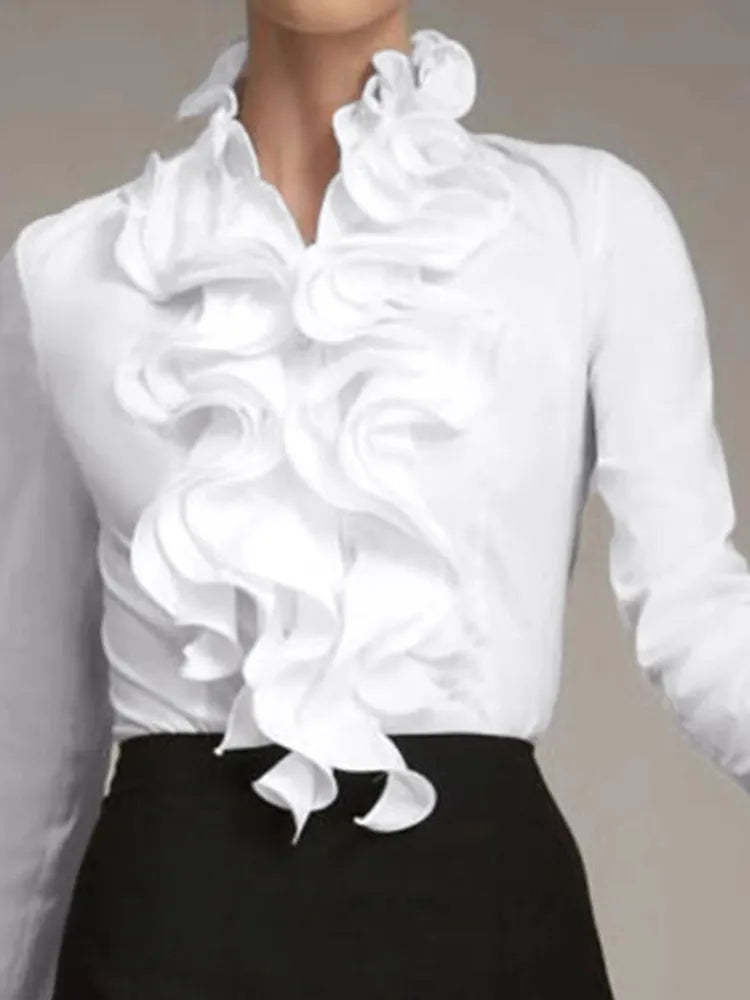 KELLY | Women's asymmetrical blouse with button closure