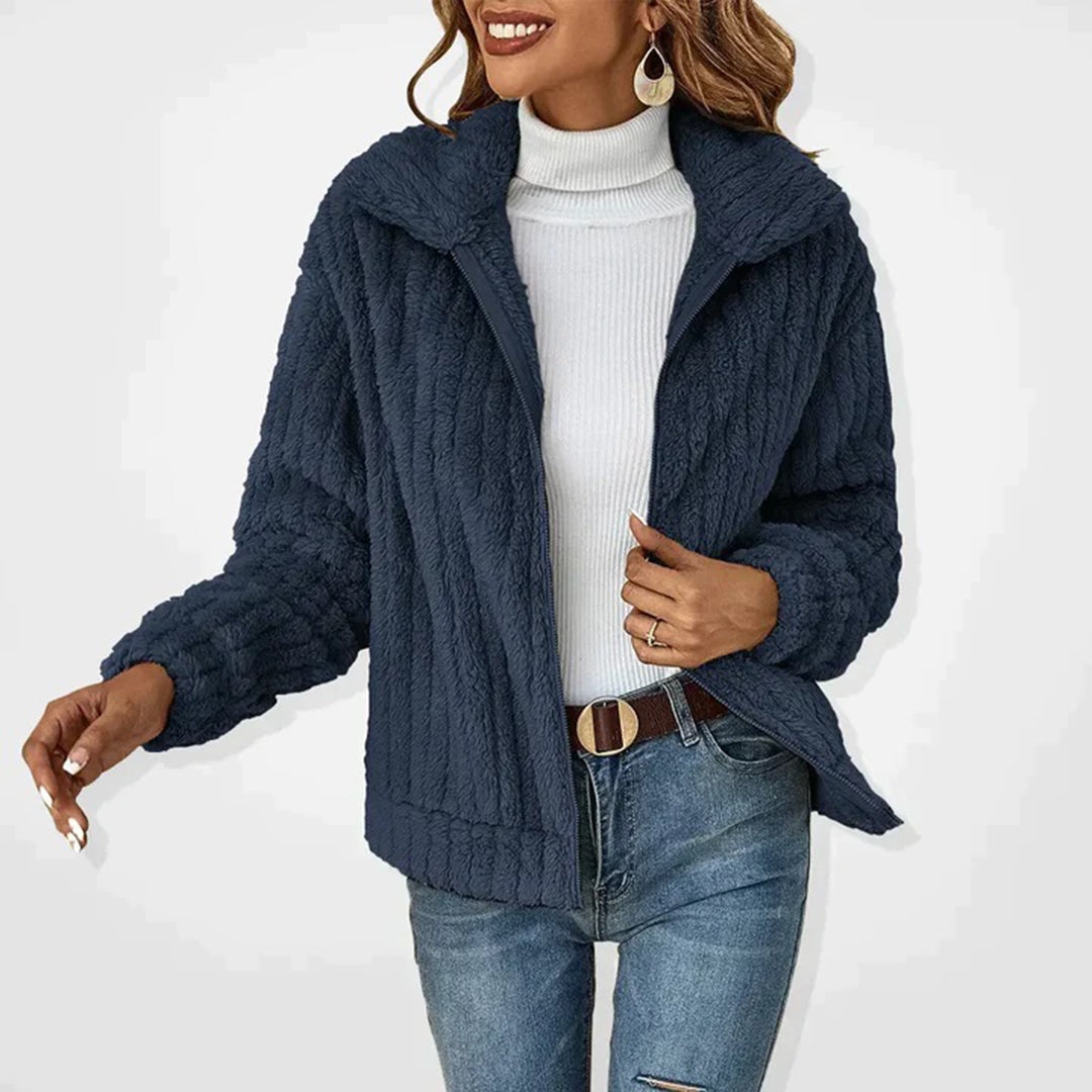 Sadie | Longline Fleece Zip Cardigan