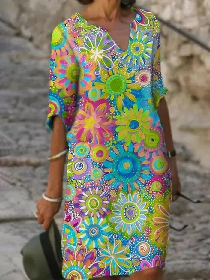 Sophie | Vibrant Flower Patterned Dress