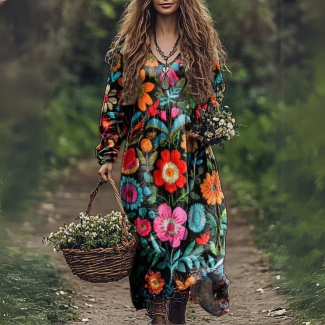 Juri | Elegant Midi Dress with Long Sleeves