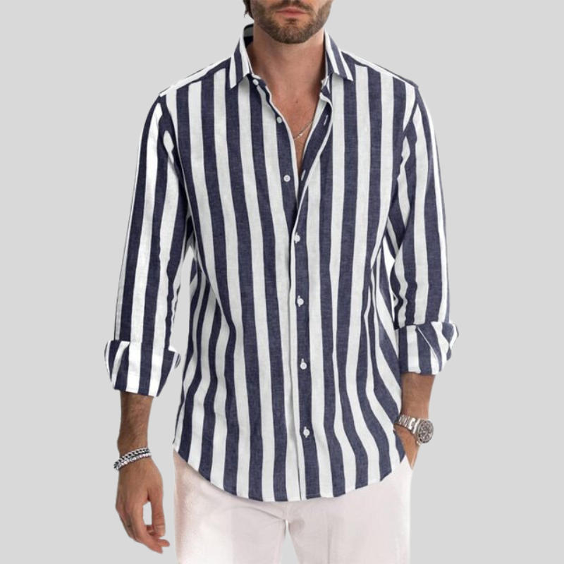 Noah | Men's Striped Long Sleeve Breathable Shirt