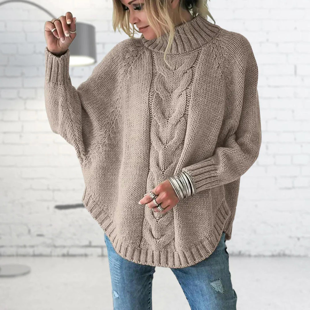 Olive | Relaxed Long Turtleneck Sweater