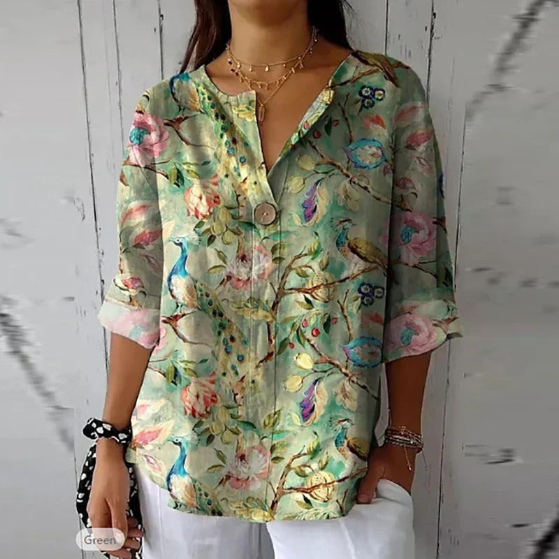 Zoe | Floral Print Blouse for Spring