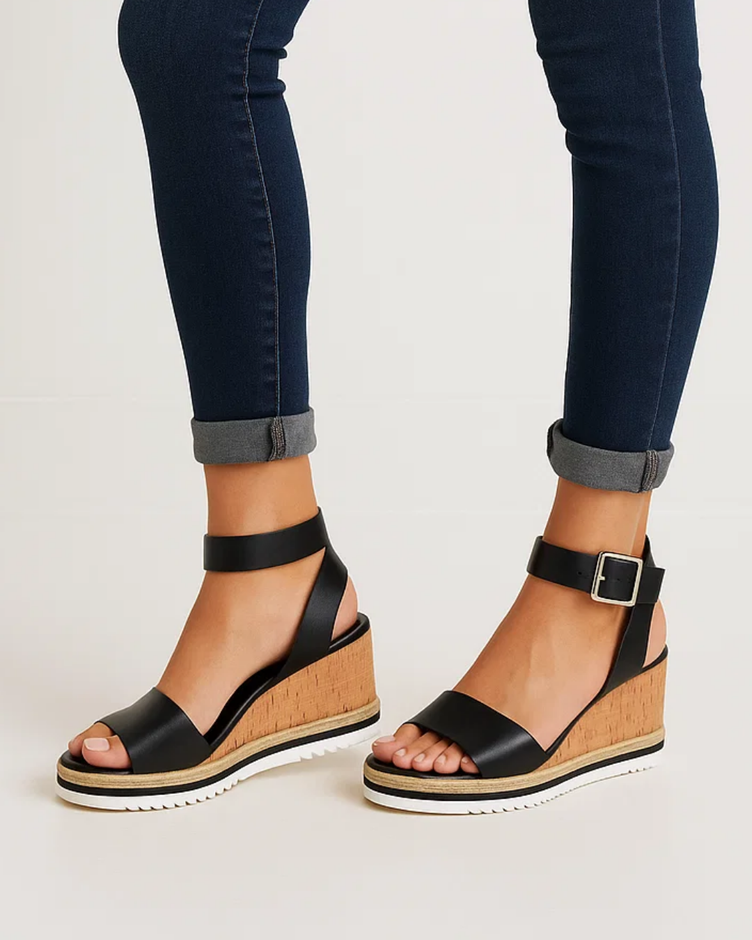 Sienna | Elegant Women's Wedge Sandals with Thick Straps