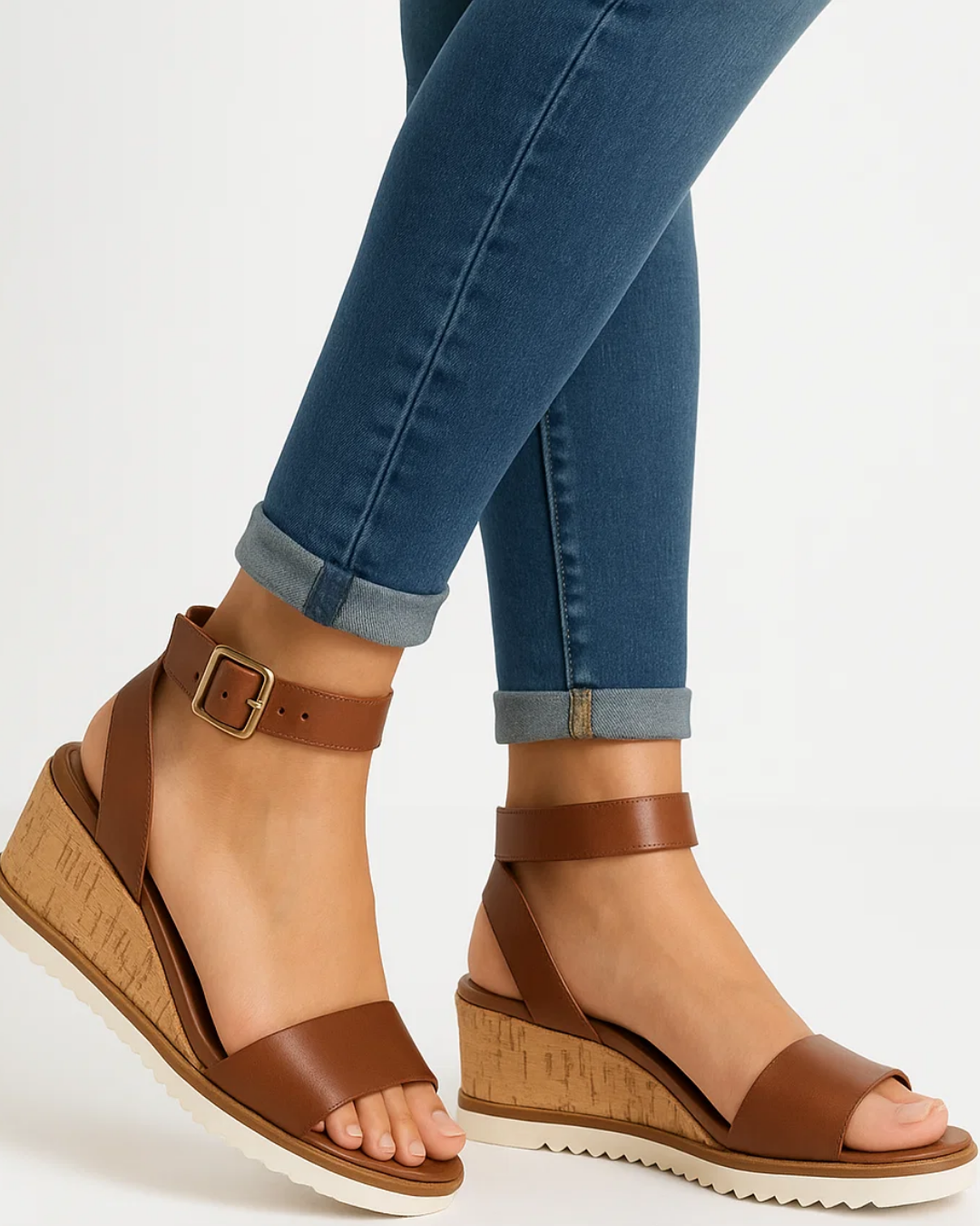 Sienna | Elegant Women's Wedge Sandals with Thick Straps