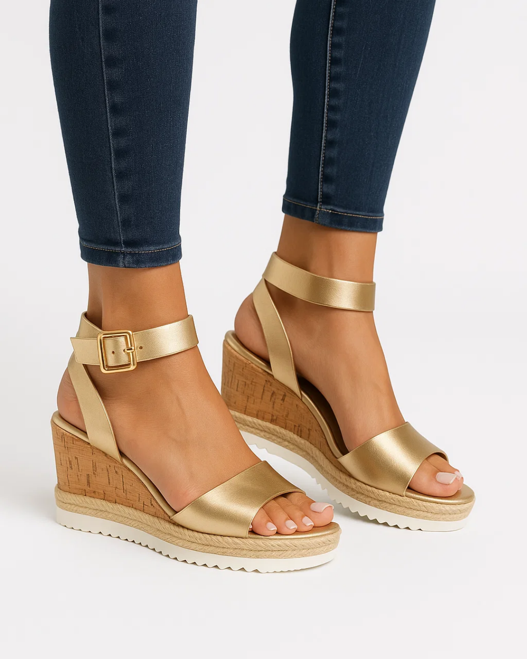Sienna | Elegant Women's Wedge Sandals with Thick Straps