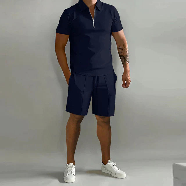 Xavier | Men's Luxury Polo and Shorts 2 Piece Set