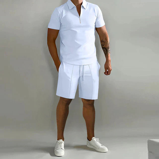 Xavier | Men's Luxury Polo and Shorts 2 Piece Set