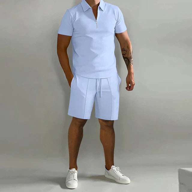 Xavier | Men's Luxury Polo and Shorts 2 Piece Set