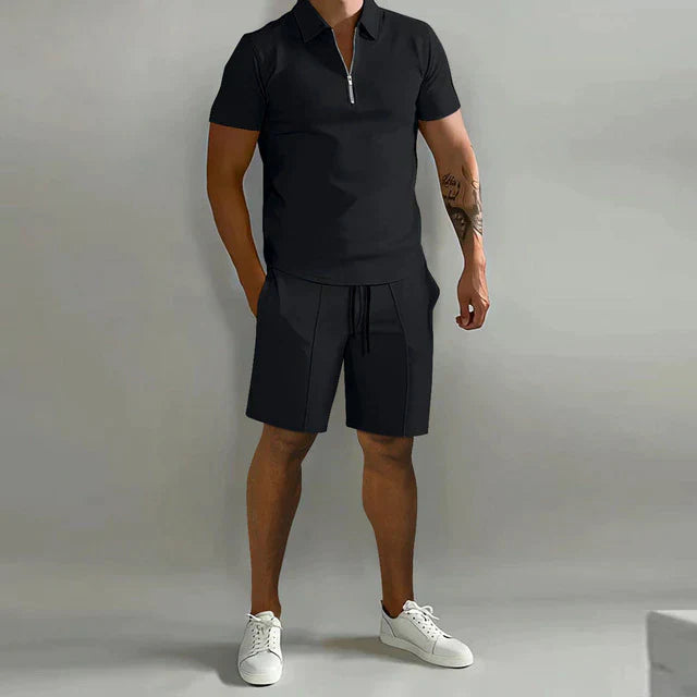 Xavier | Men's Luxury Polo and Shorts 2 Piece Set