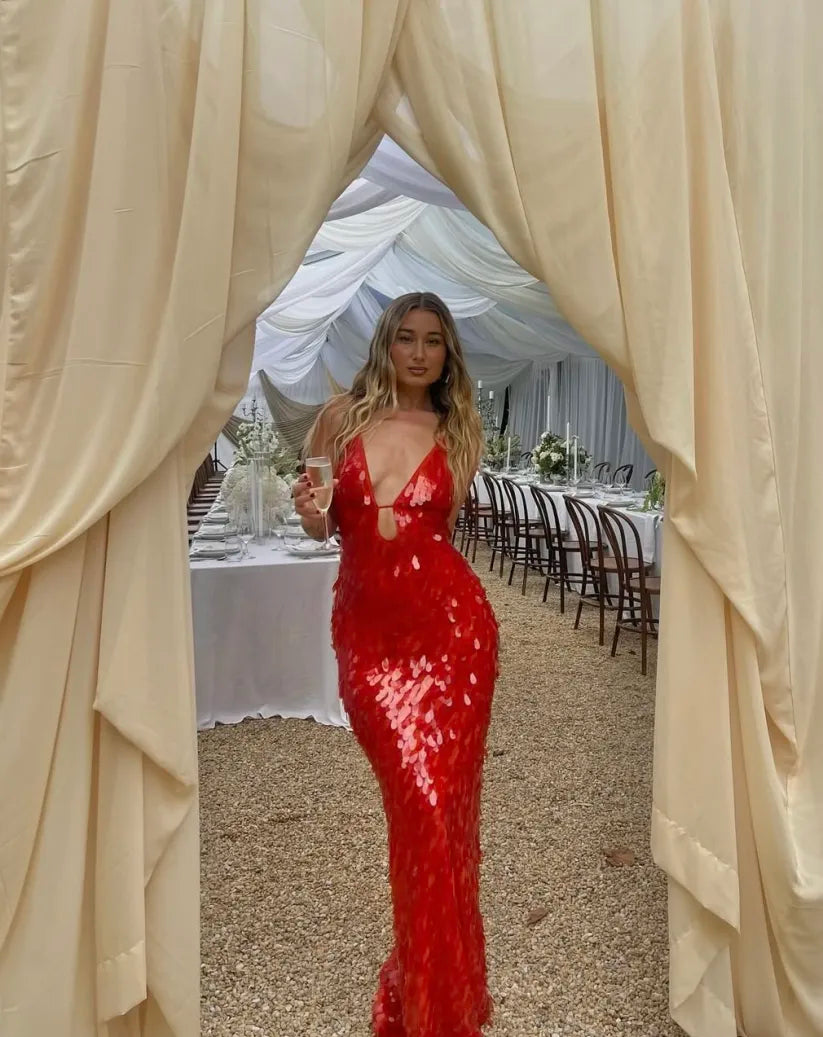 Ella | Sequin Maxi Long Dress - Wedding Guest