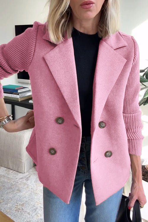 Amora | Chic Knit-Sleeve Blazer