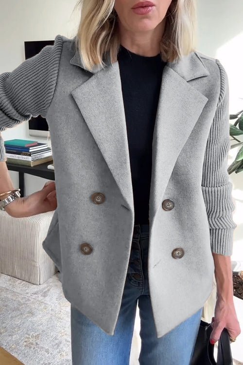 Amora | Chic Knit-Sleeve Blazer