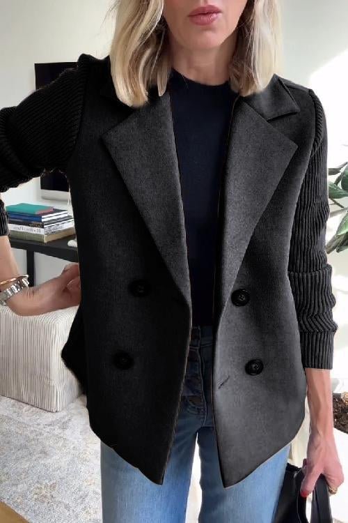 Amora | Chic Knit-Sleeve Blazer