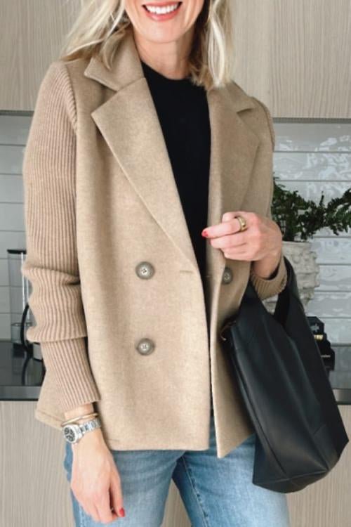 Amora | Chic Knit-Sleeve Blazer