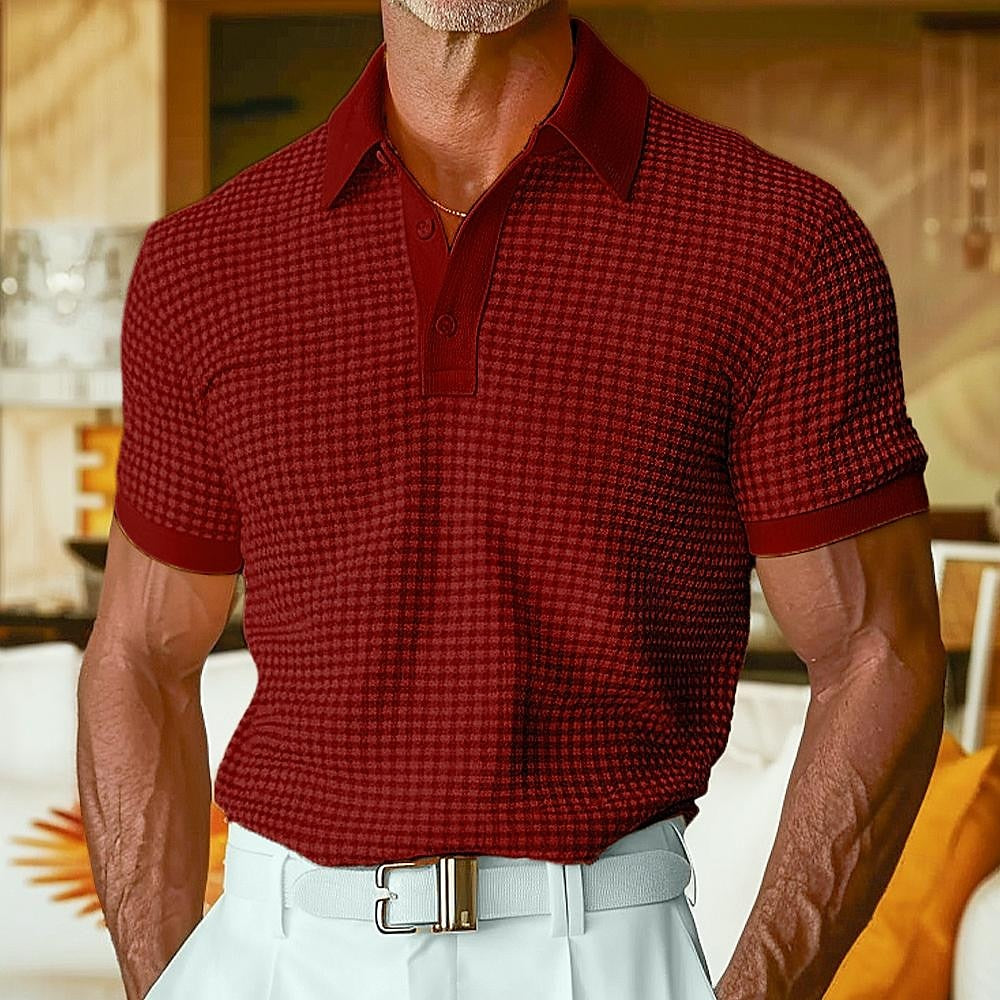 Antoine | Men's Waffle Polo Shirt