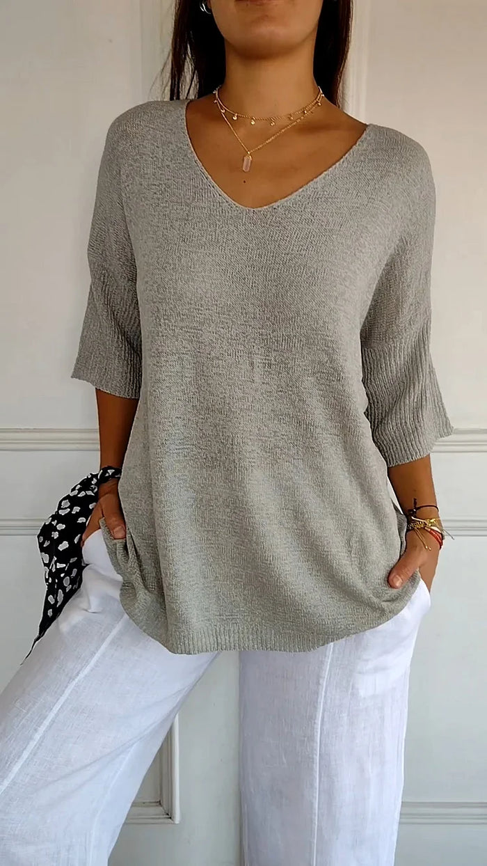 Chiara | Comfortable Women's Knit Top with V-Neck