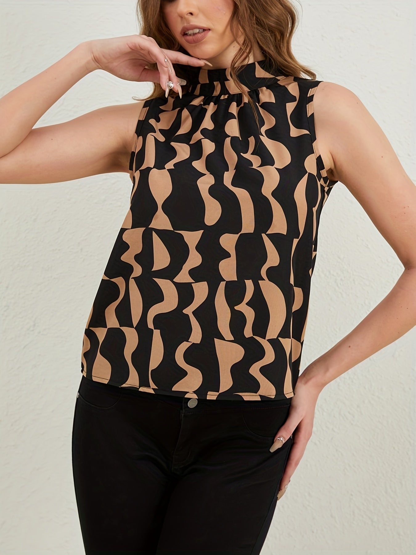 Ursula | Sleeveless High Neck Top