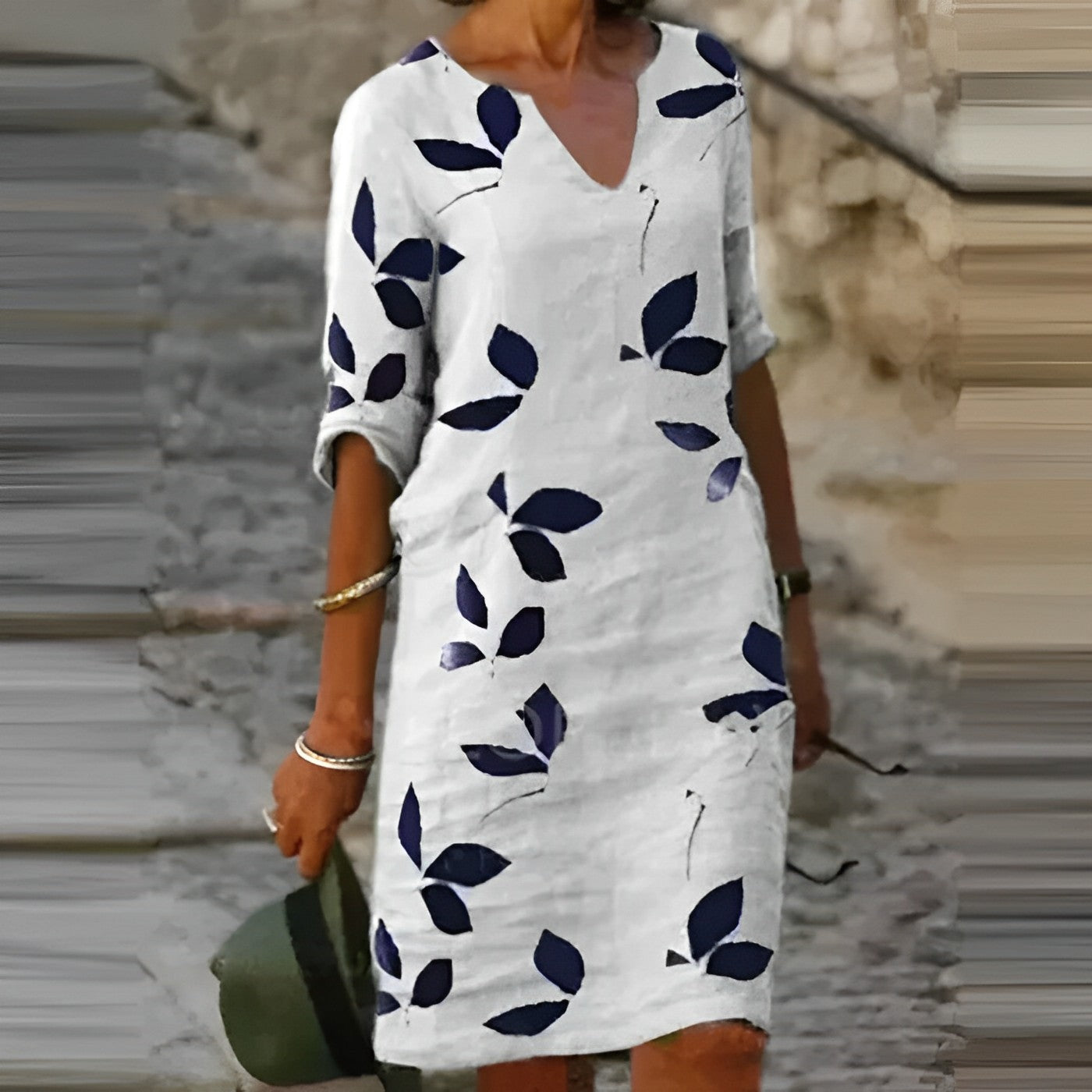 Stunning Summer Dress with Leaf Print