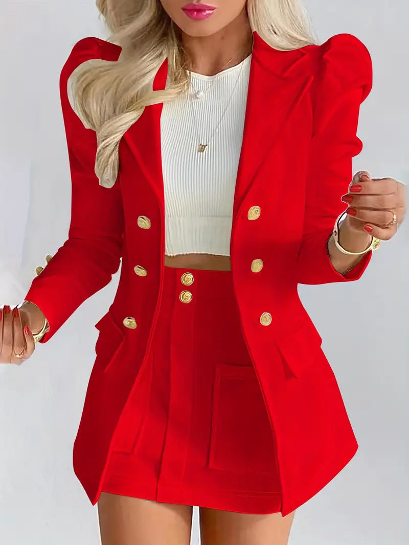 Chloe | Two-Piece Blazer Skirt Set