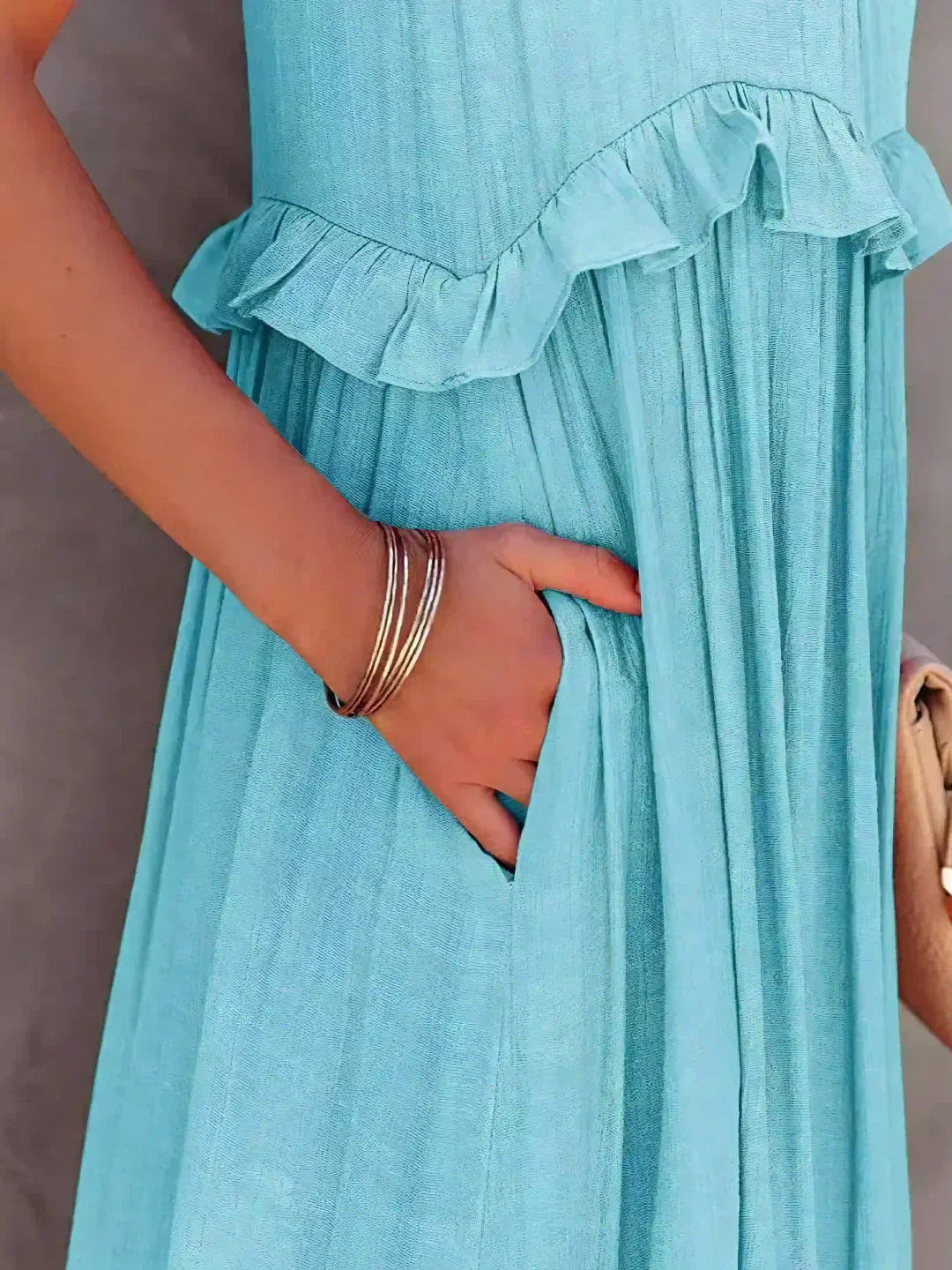 Mia | Elegant Halter Dress with Ruffle Trim