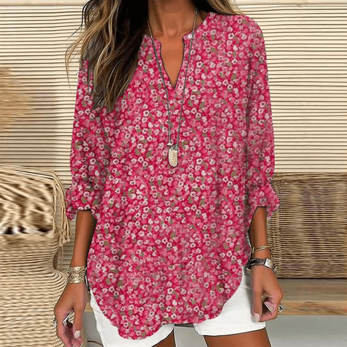 Sophie | Women's V-Neck Long Sleeve Top