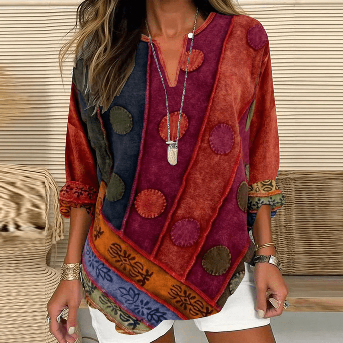 Sophie | Women's V-Neck Long Sleeve Top