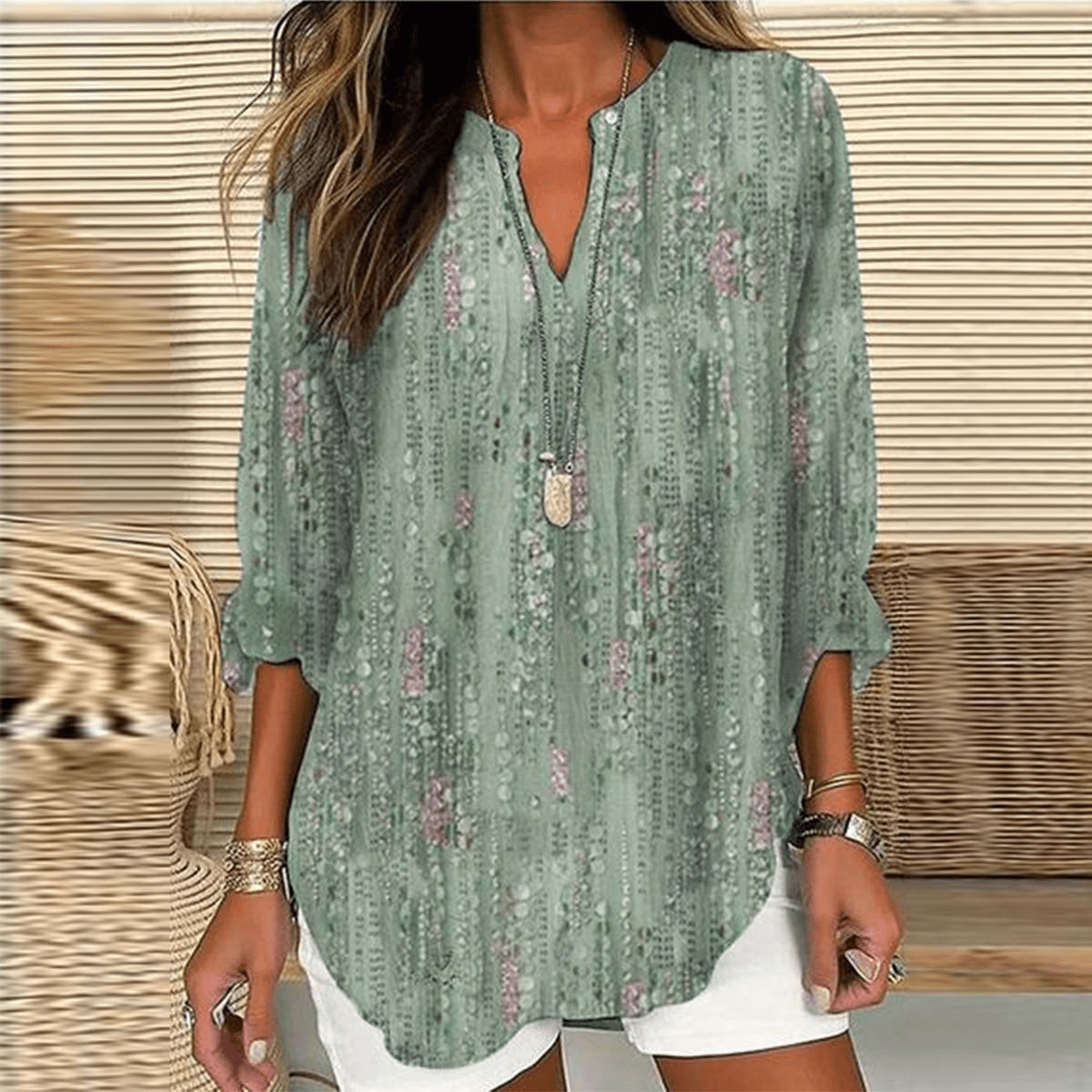 Sophie | Women's V-Neck Long Sleeve Top