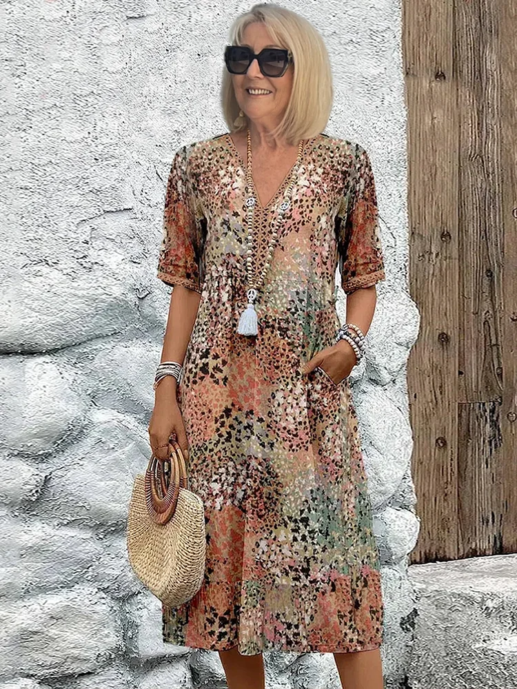 Chloe | Colorful Knee-Length Dress with Elegant Design
