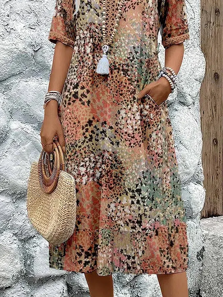 Chloe | Colorful Knee-Length Dress with Elegant Design