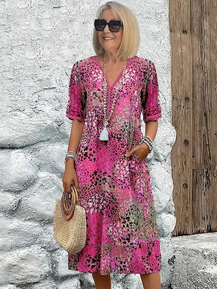 Chloe | Colorful Knee-Length Dress with Elegant Design