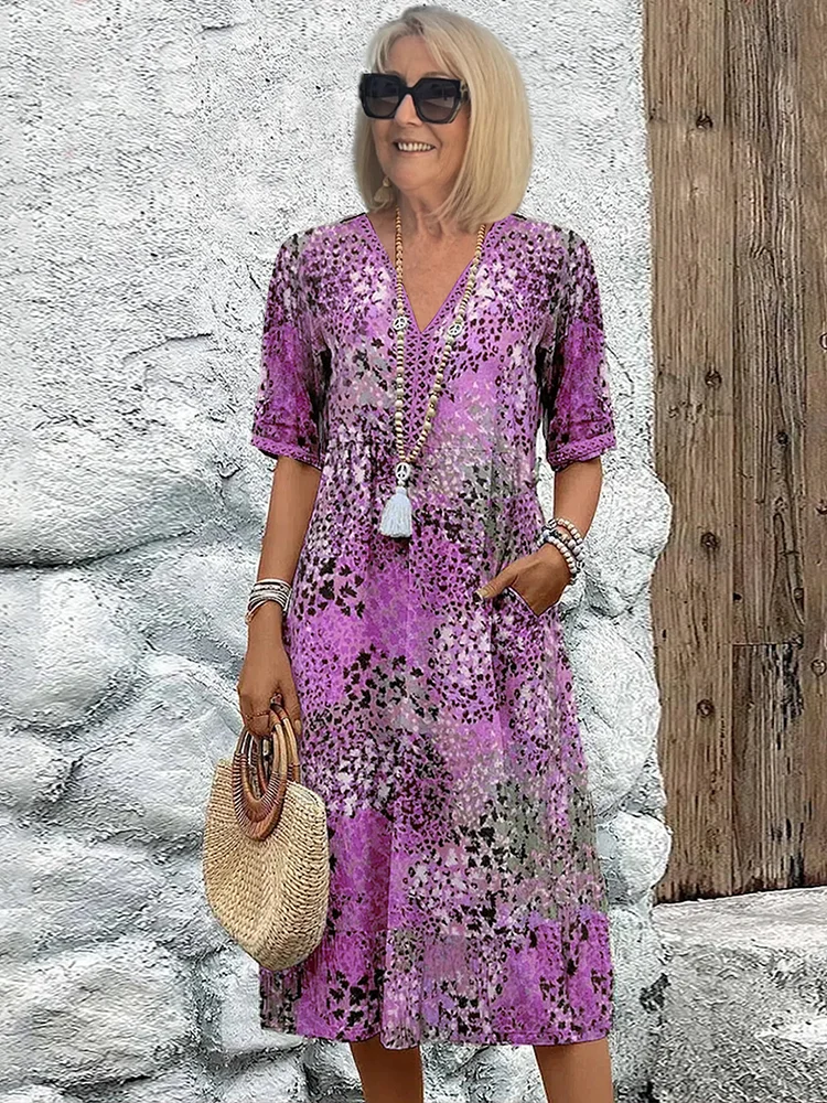 Chloe | Colorful Knee-Length Dress with Elegant Design