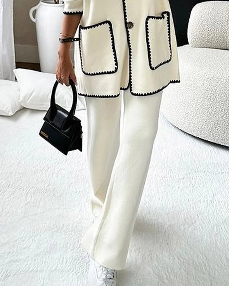 Brenda Two-Piece Set β Knit Top & Casual Pants