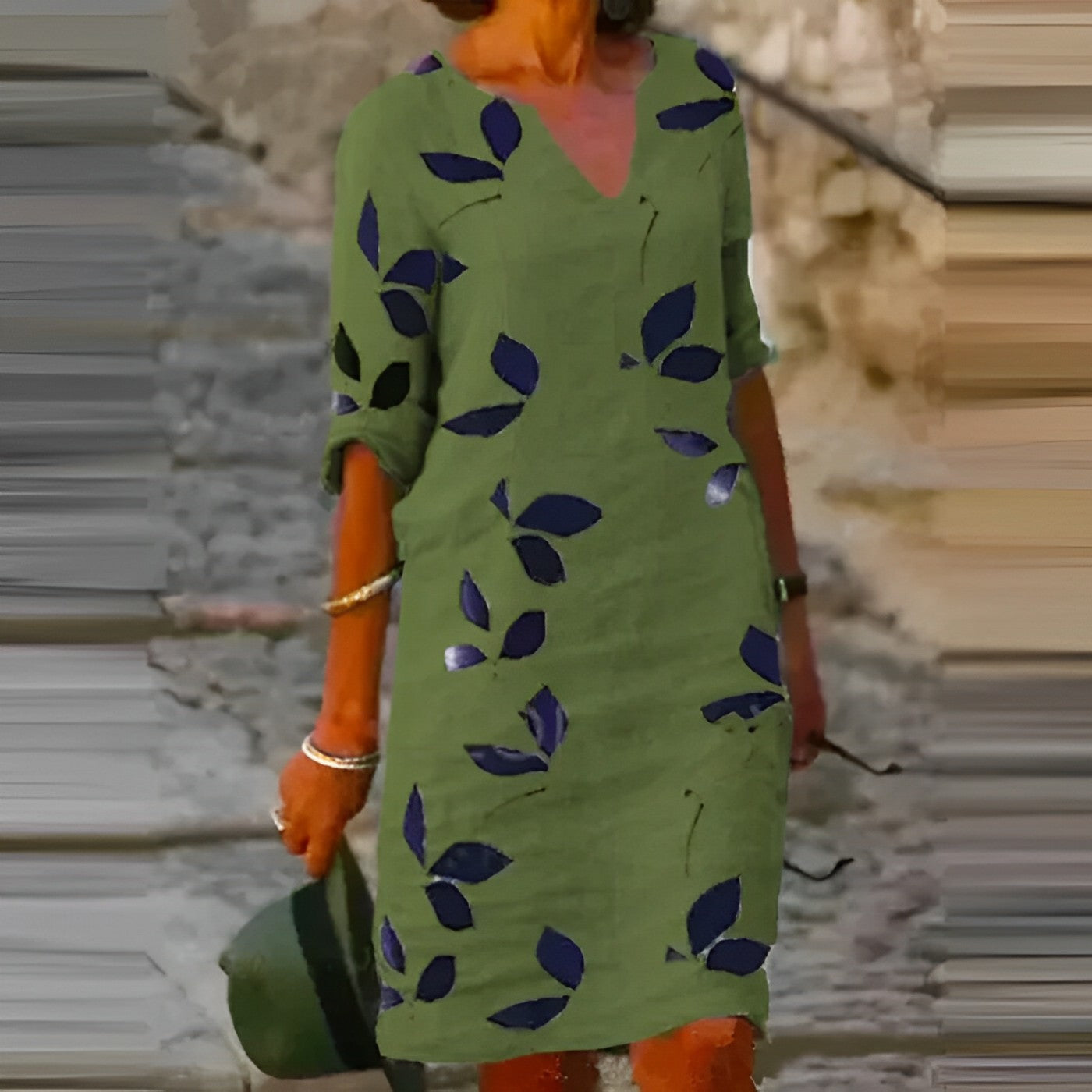Stunning Summer Dress with Leaf Print