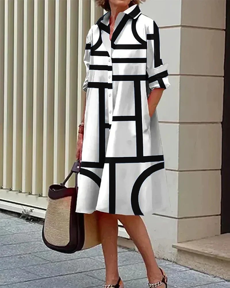Chloe | Geometric Print Dress for Women