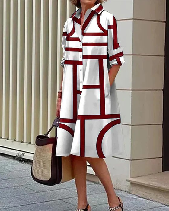 Chloe | Geometric Print Dress for Women