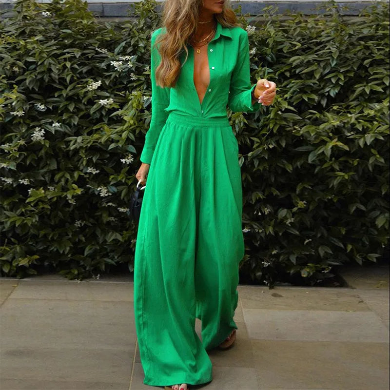 Ivy | Women's Elastic Waist Buttoned Jumpsuit