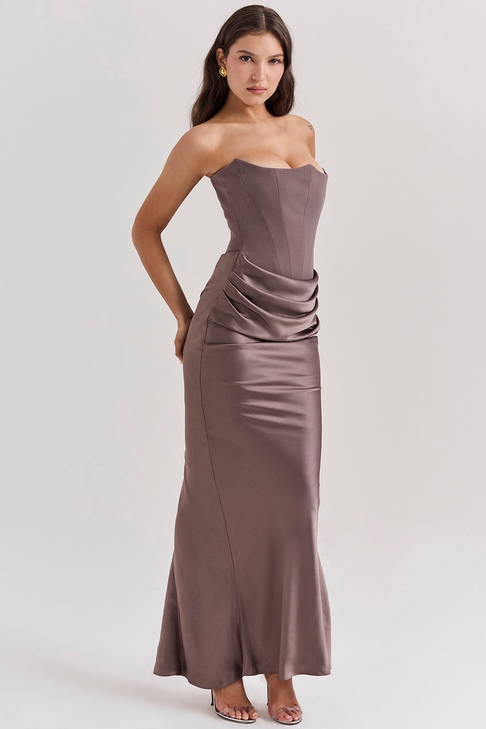 Niza | Long satin dress