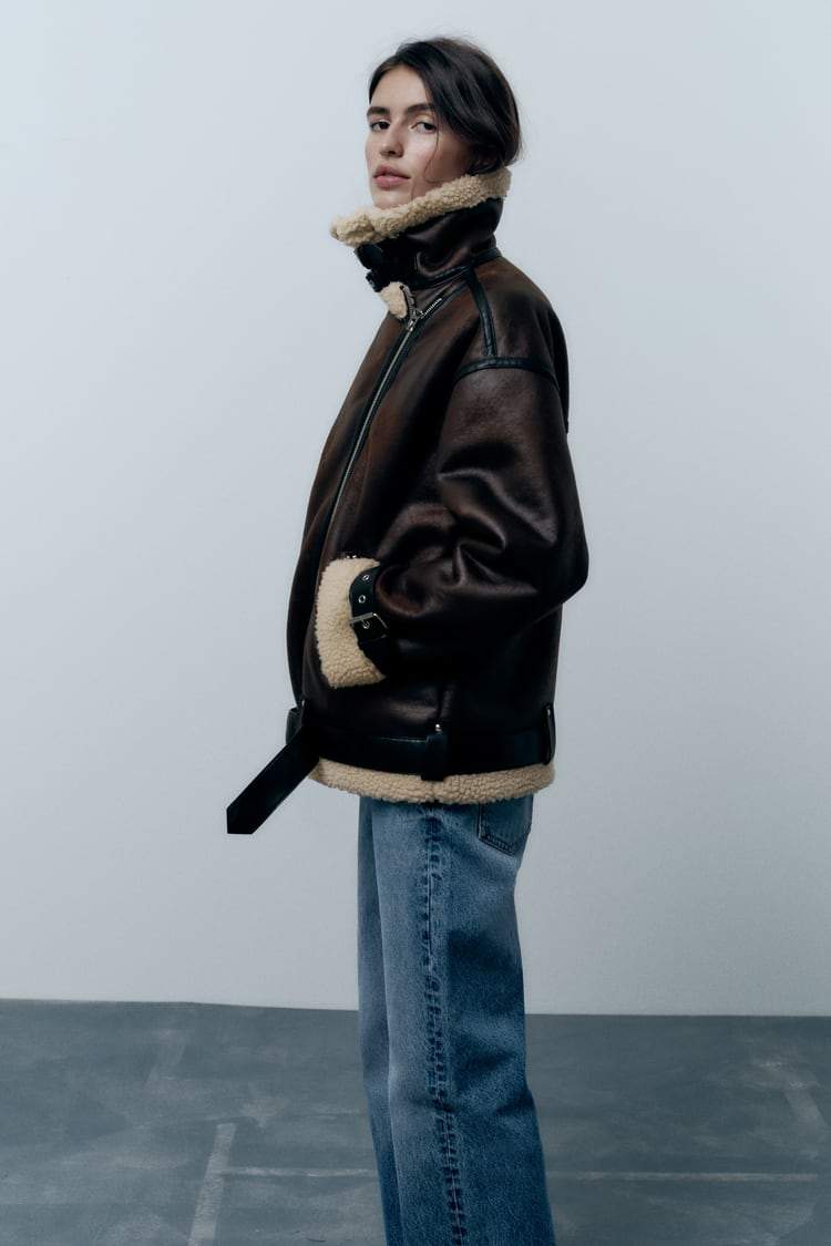 Karina | Faux Leather Collar Jacket