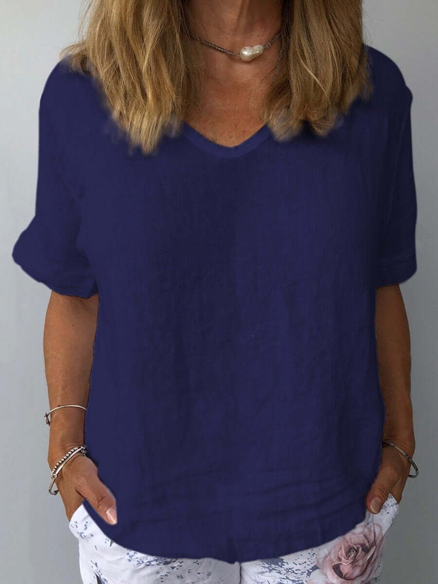 Ellie | Casual Cotton and Linen Top