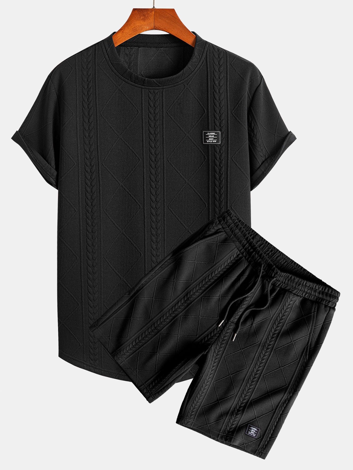 Harrison | Men's Geometric 2 Piece T-Shirt & Shorts Set