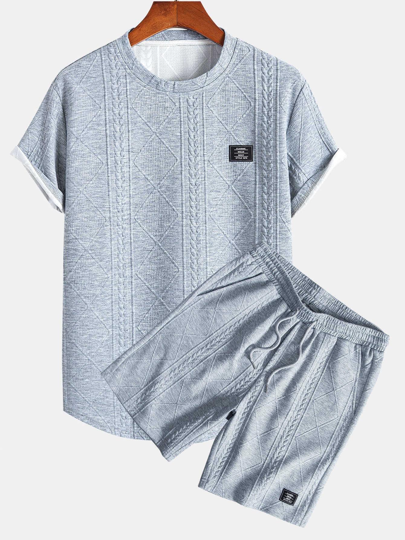 Harrison | Men's Geometric 2 Piece T-Shirt & Shorts Set