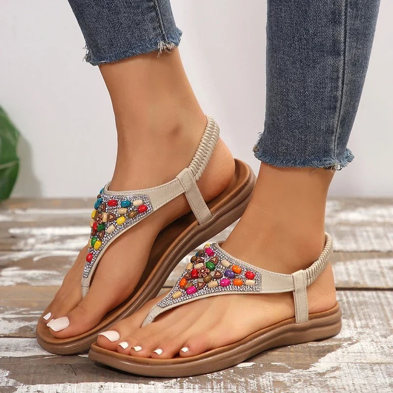 Vintage-Inspired Bohemian Flat Sandals