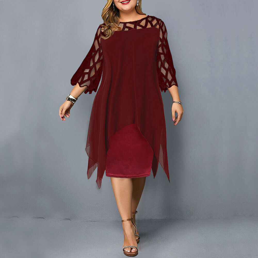Elegant Plus-Size Midi Dress