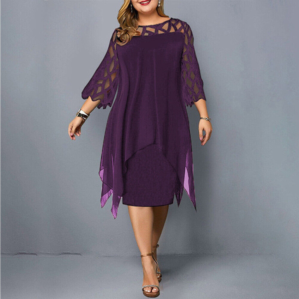 Elegant Plus-Size Midi Dress