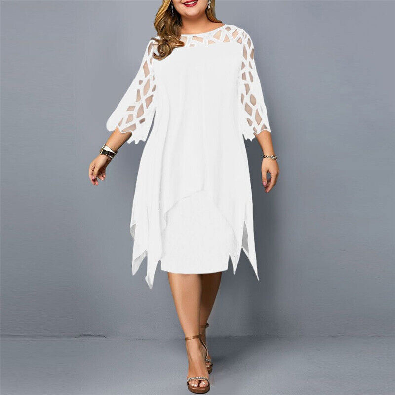 Elegant Plus-Size Midi Dress