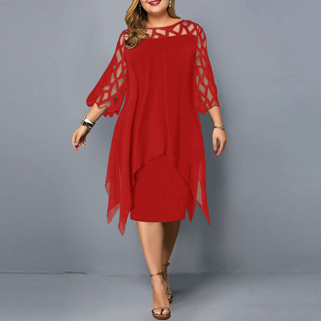 Elegant Plus-Size Midi Dress